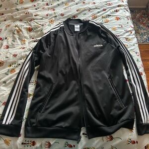 Adidas sport black and white stripe track jacket